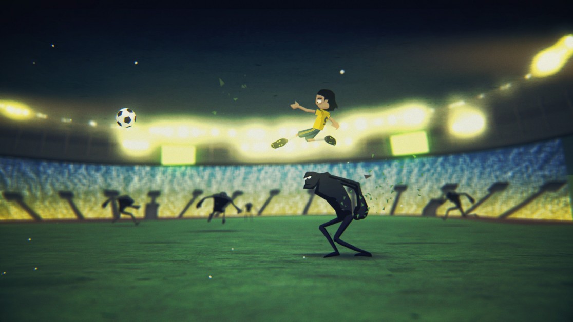 Floodlit Football Stadium Illustration