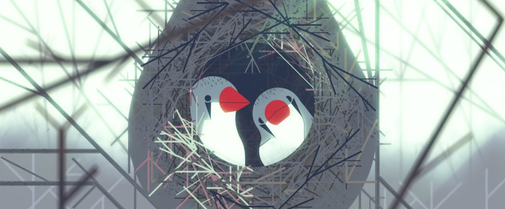 Birds in a nest, from Forms in Nature by Chromosphere